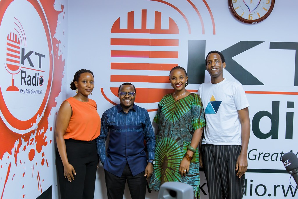 Panelists and the host of the September edition of EdTech Mondays Rwanda at KT Radio
