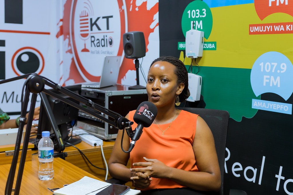 Marie Grace Niewumuiza of the Ministry of ICT and Innovation speaking during EdTech Mondays Rwanda